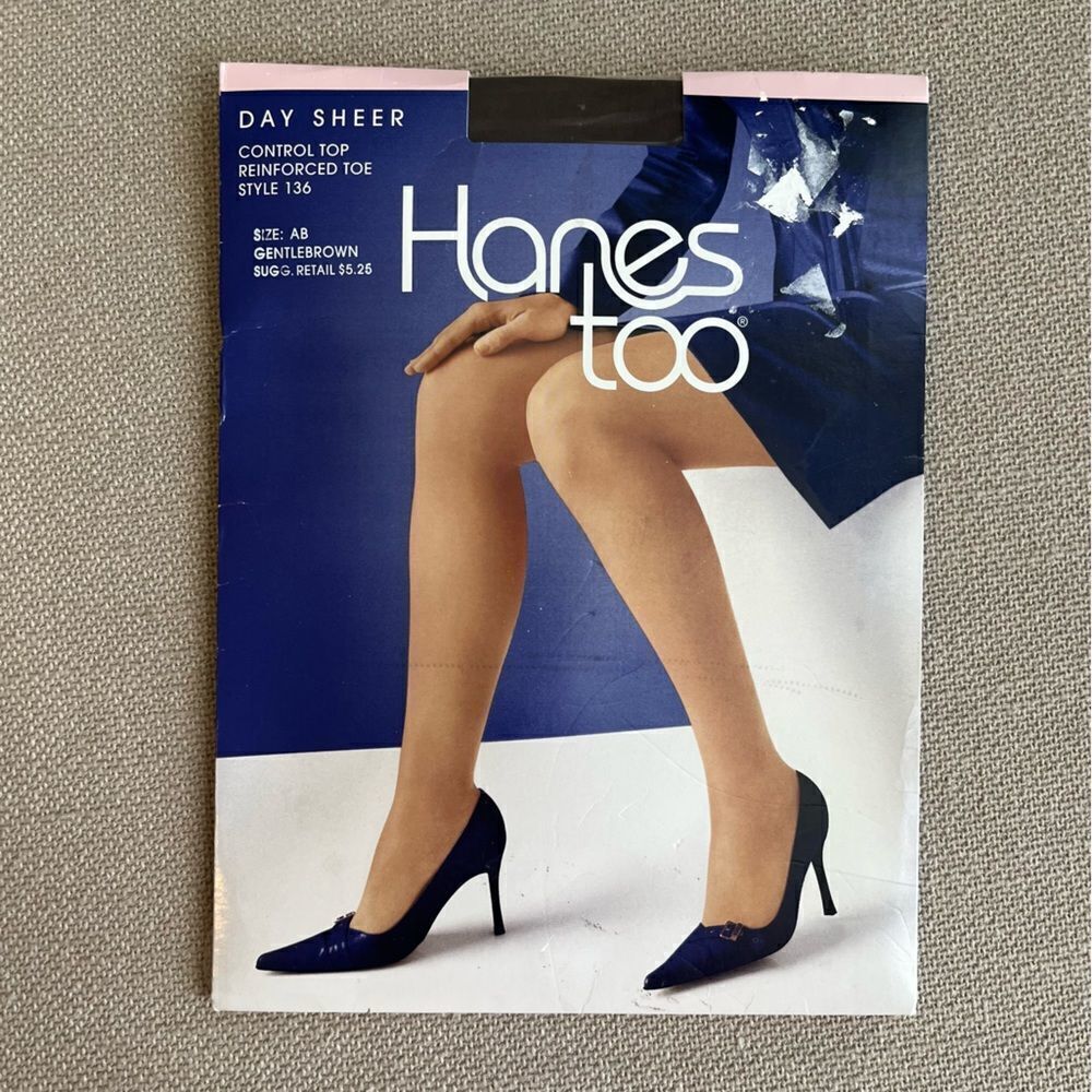Hanes Too gentle brown NIP vintage stockings nylons size AB